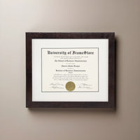 Modern Coffee Diploma Frame - Dove Matboard - Straight-On Display