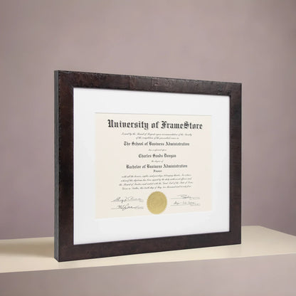 Modern Coffee Diploma Frame Angle