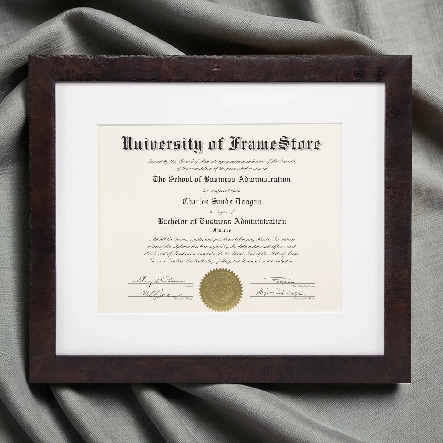 Moder Coffee Diploma Frame Fabric